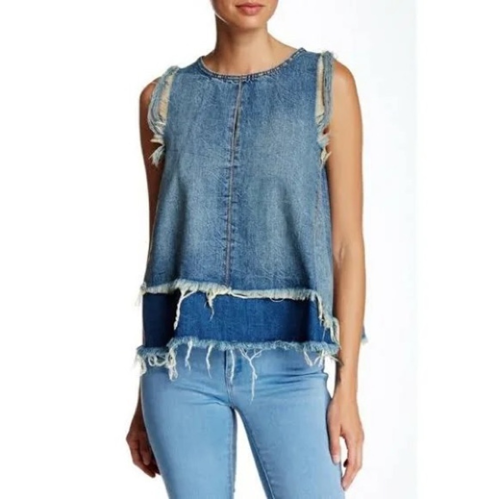 BLANK NYC denim top Small